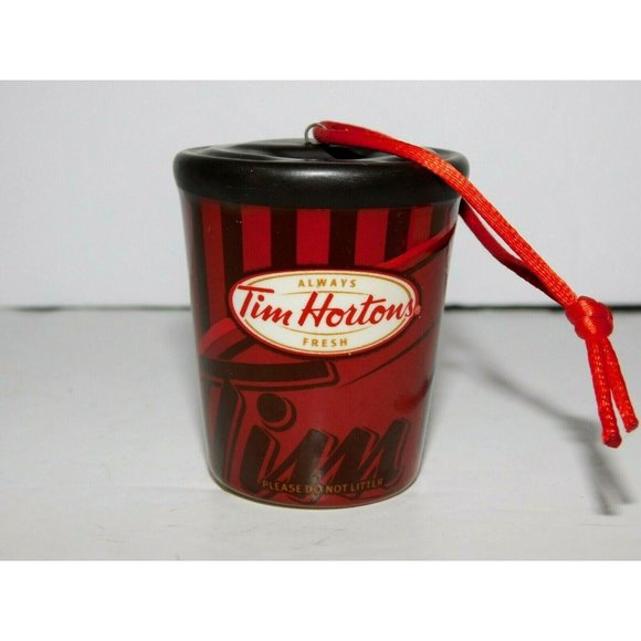 Tim Hortons 2010 Always Fresh Take Out Coffee Cup Ceramic Christmas Ornament - Picture 1 of 4